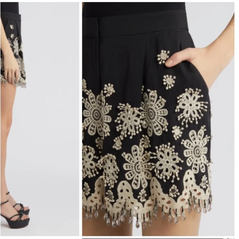 KOBI HALPERIN Annabel Embroidered Shorts with Crystals - Picture 5 of 16